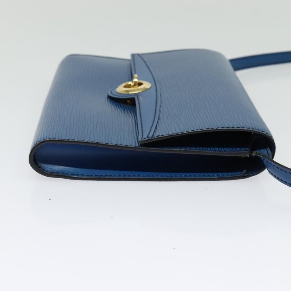Authentic LOUIS VUITTON Epi Pochette Arche Shoulder Bag Blue M52575 LV - Picture 11 of 16